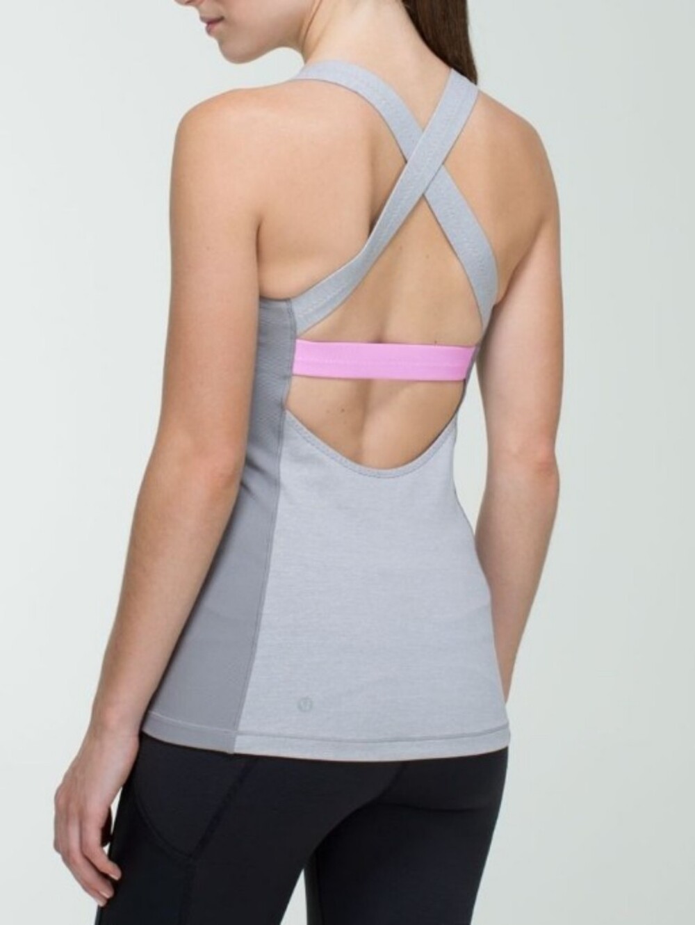 Lululemon Core Kicker Tank 10 Built-in Shelf Bra Gray Pink